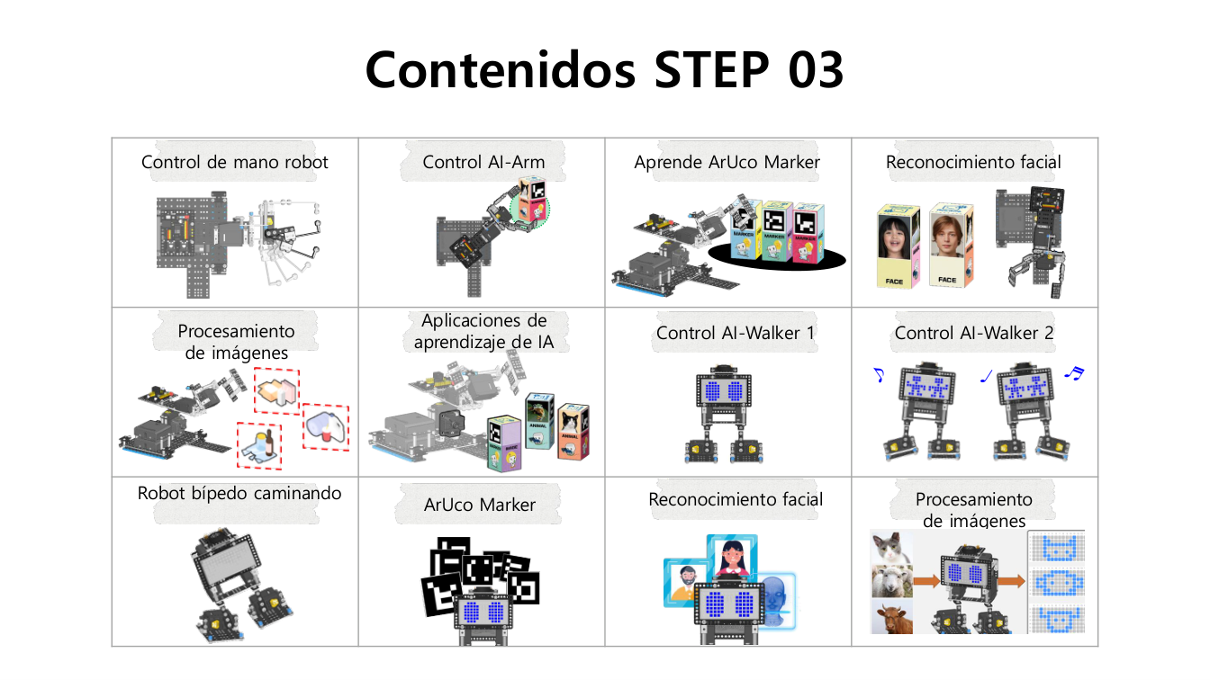 Modelos y actividades de Step 3, ficha AI ROBOKIT